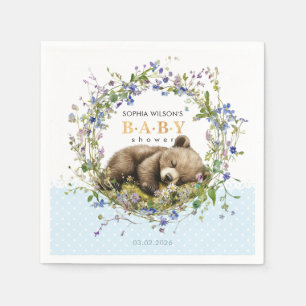 Servilleta De Papel Servilletas de bebé oso dormido lindo para baby sh