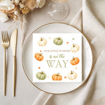 Servilletas de bebé para ducha de calabaza pastel