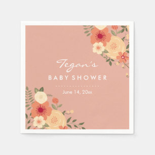 Servilleta De Papel Servilletas de bebé para ducha de flores de meloco