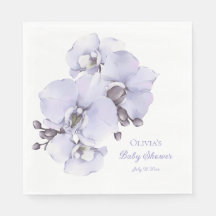 Servilletas de bebé para ducha de orquídea lavanda
