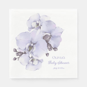 Servilleta De Papel Servilletas de bebé para ducha de orquídea lavanda
