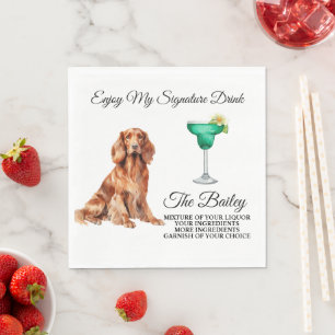 Servilleta De Papel Servilletas de bebida con firma de boda Setter Irl