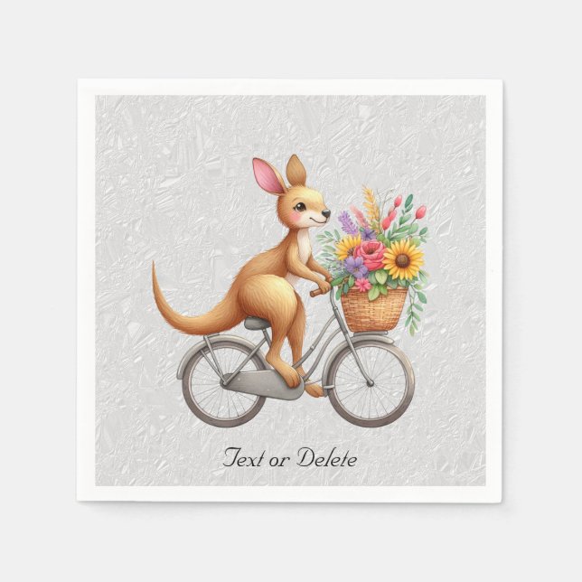 Servilleta De Papel Servilletas de bicicleta floral canguro (Anverso)