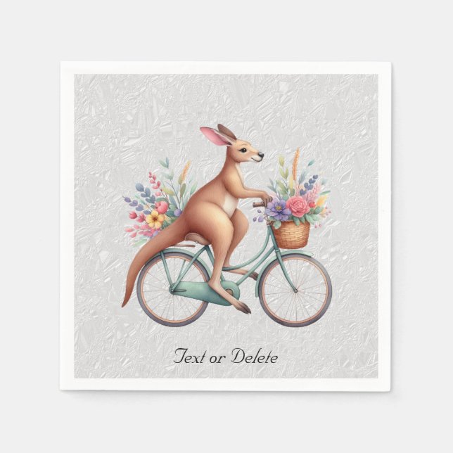 Servilleta De Papel Servilletas de bicicleta floral canguro (Anverso)