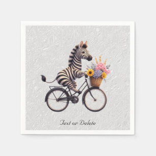 Servilleta De Papel Servilletas de bicicleta floral cebra