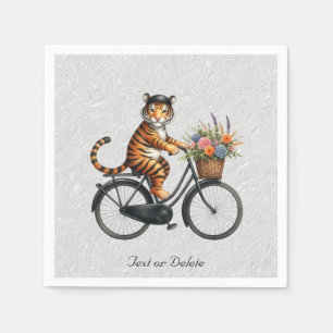 Servilleta De Papel Servilletas de bicicleta floral tigre