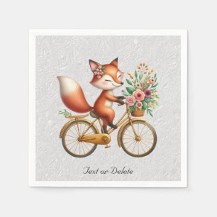 Servilleta De Papel Servilletas de bicicleta floral zorro