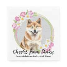 Servilletas de boda Akita Inu con foto de perros