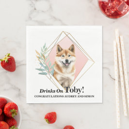 Servilleta De Papel Servilletas de boda Akita Inu con foto de perros