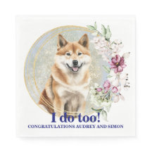 Servilletas de boda Akita Inu con foto de perros