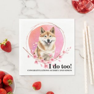 Servilleta De Papel Servilletas de boda Akita Inu con foto de perros