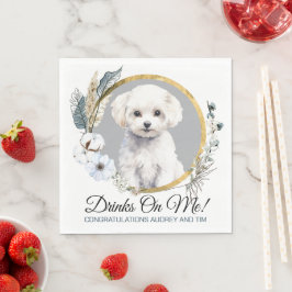 Servilleta De Papel Servilletas de boda Bichon Frise con foto de perro