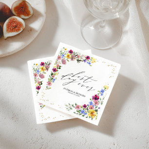 Servilleta De Papel Servilletas de boda boho con flores silvestres