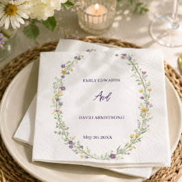 Servilleta De Papel Servilletas de boda boho florales simples modernas