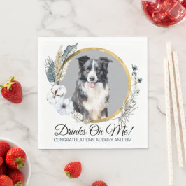 Servilleta De Papel Servilletas de Boda Border Collie con Foto de Perr