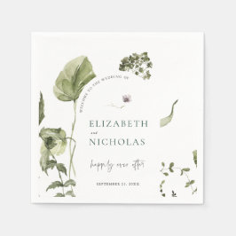 Servilleta De Papel Servilletas de boda botánicas boho greenery