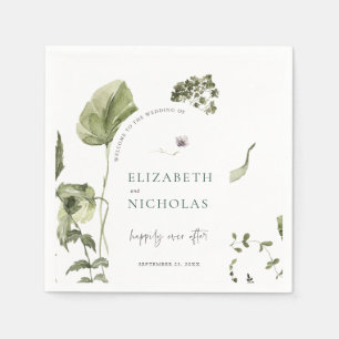 Servilleta De Papel Servilletas de boda botánicas boho greenery