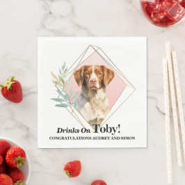 Servilleta De Papel Servilletas de boda Brittany Spaniel con foto de p