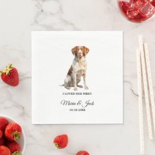 Servilleta De Papel Servilletas de boda Brittany Spaniel con foto de p