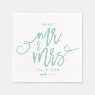 Servilleta De Papel Servilletas de Boda Brush Script (Turquesa Claro