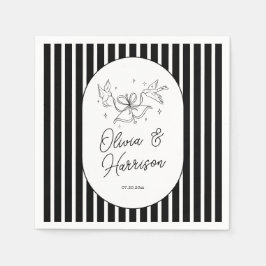 Servilleta De Papel Servilletas de boda caprichosas con rayas blancas 