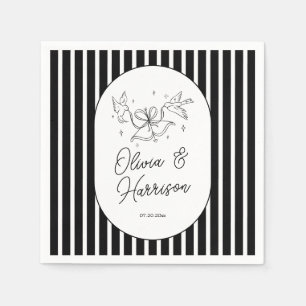 Servilleta De Papel Servilletas de boda caprichosas con rayas blancas 