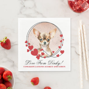 Servilleta De Papel Servilletas de boda Chihuahua con foto de perros