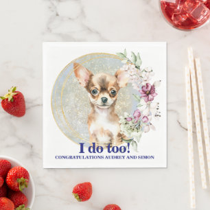 Servilleta De Papel Servilletas de boda Chihuahua con foto de perros