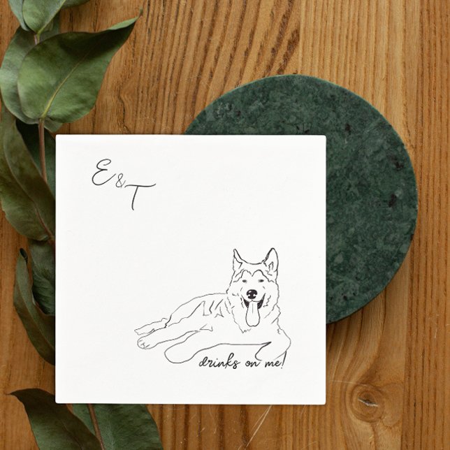 Servilleta De Papel Servilletas de boda cóctel Husky Dog (Subido por el creador)