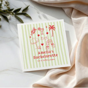 Servilleta De Papel Servilletas de boda cócteles de playa dibujados a
