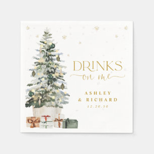 Servilleta De Papel Servilletas de boda con árbol de Navidad