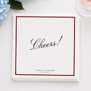 Servilleta De Papel Servilletas de boda con borde rojo intenso