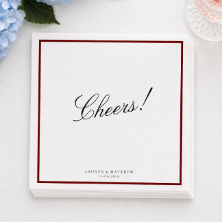 Servilleta De Papel Servilletas de boda con borde rojo intenso