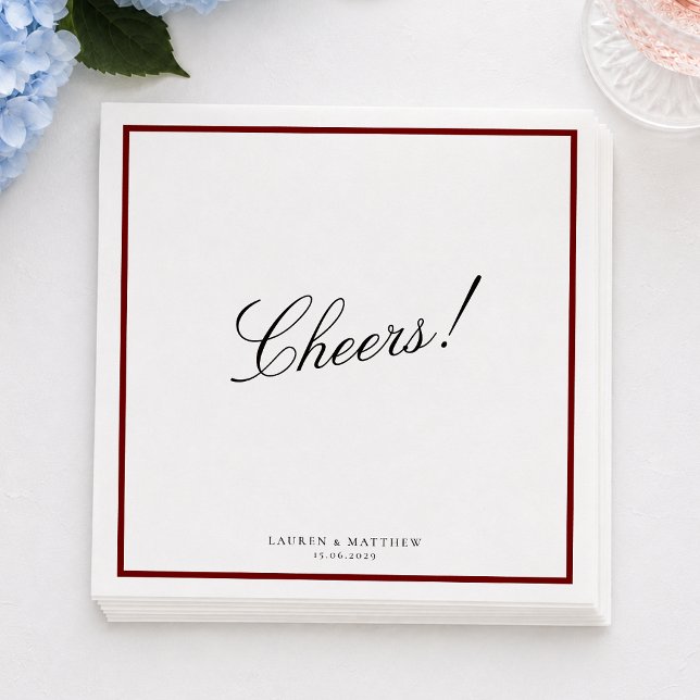 Servilleta De Papel Servilletas de boda con borde rojo intenso (Subido por el creador)