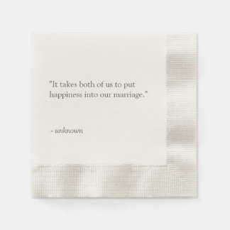 Servilleta De Papel Servilletas de boda con cita personalizada o letra