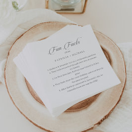 Servilleta De Papel Servilletas de boda con datos divertidos de Caligr
