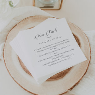 Servilleta De Papel Servilletas de boda con datos divertidos de Caligr