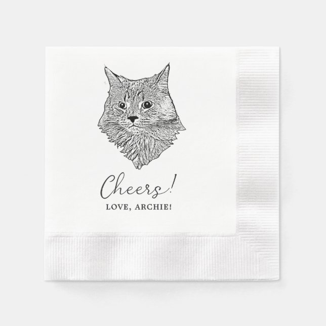 Servilleta De Papel Servilletas de boda con dibujos personalizados de  (Anverso)