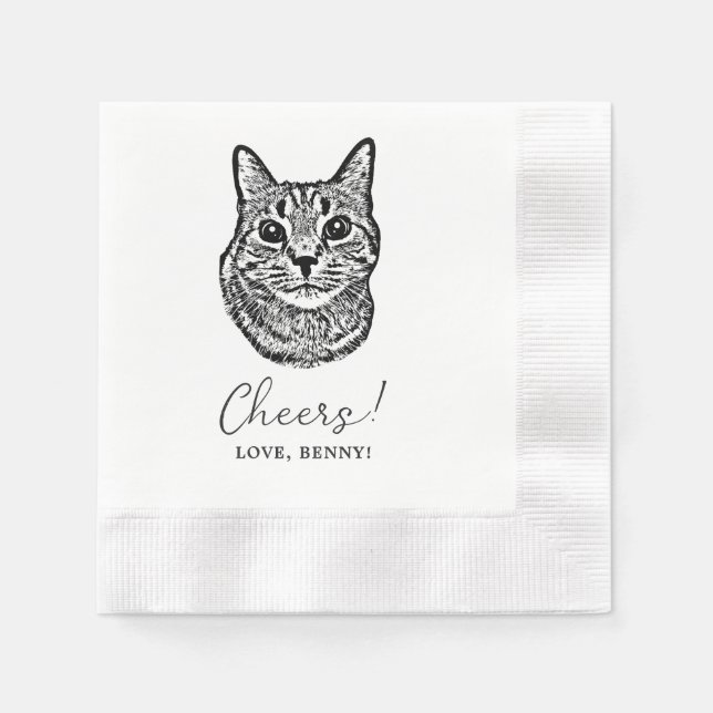Servilleta De Papel Servilletas de boda con dibujos personalizados de  (Anverso)