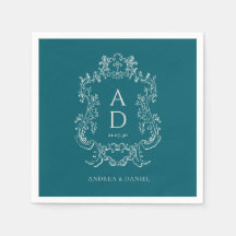 Servilletas de boda con diseño floral simple