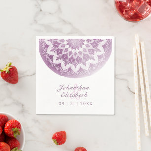 Servilleta De Papel Servilletas de boda con encaje rosa mandala