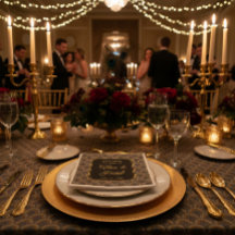 Servilletas de boda con estilo Art Deco bordado pe