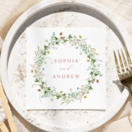 Servilleta De Papel Servilletas de boda con flores silvestres rústicas
