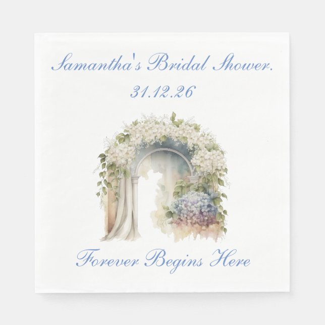 Servilleta De Papel Servilletas de boda con flores soñadoras (Anverso)