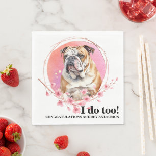 Servilleta De Papel Servilletas de boda con foto de Bulldog