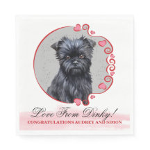 Servilletas de boda con foto de perros Affen Pinsc