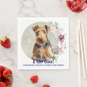 Servilleta De Papel Servilletas de boda con foto de perros Airedale Te