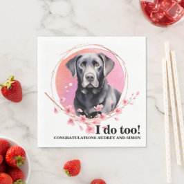 Servilleta De Papel Servilletas de boda con foto de perros Black Lab