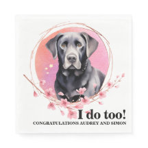 Servilletas de boda con foto de perros Black Lab