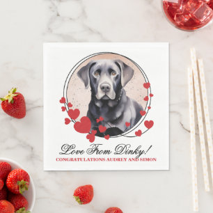Servilleta De Papel Servilletas de boda con foto de perros Black Lab